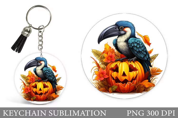 Bird Halloween Keychain. Halloween Bird Keychain Sublimation