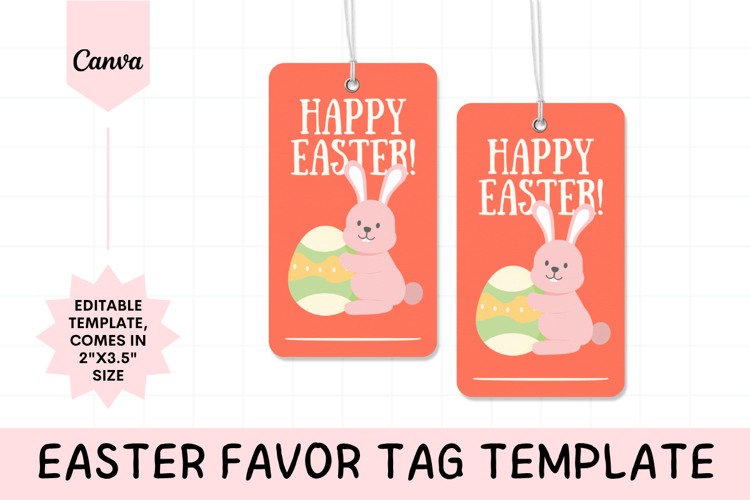 Editable Easter Hang Tag Canva Template - 3