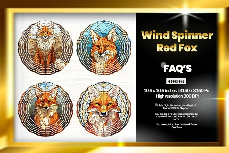 Red Fox Spinner Sublimation - 04 Variations