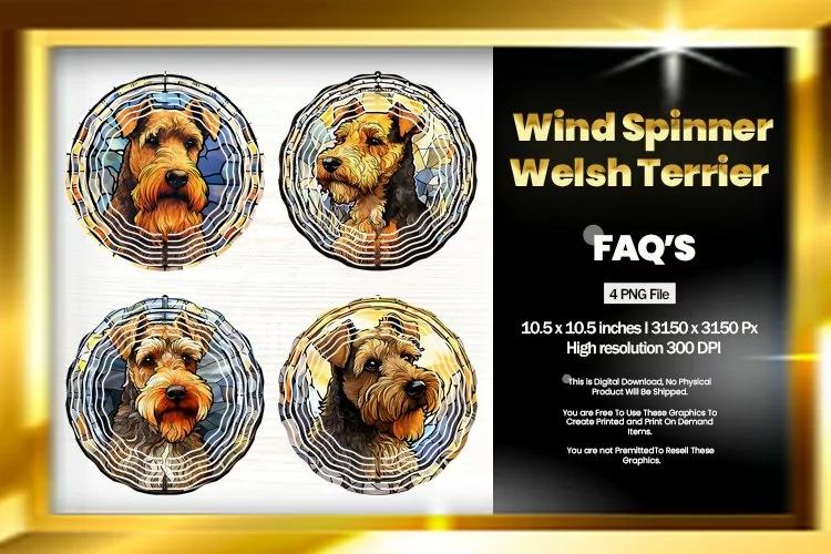 Welsh Terrier Wind Spinner Sublimation - 04 Variations