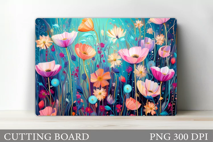 Flowers Cutting Board. Kitchen Cutting Board Sublimation