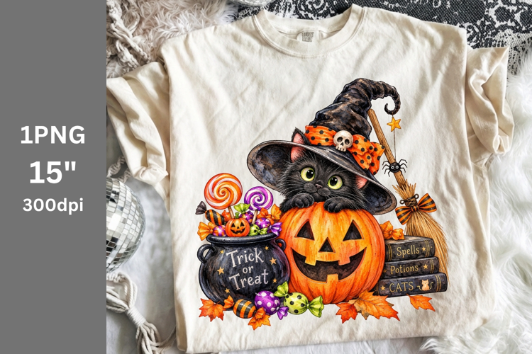 Halloween PNG, Black Cat PNG, Fall PNG