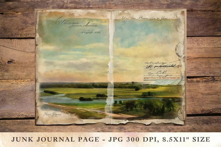 Printable Junk Journal Pages postcard landscape 5