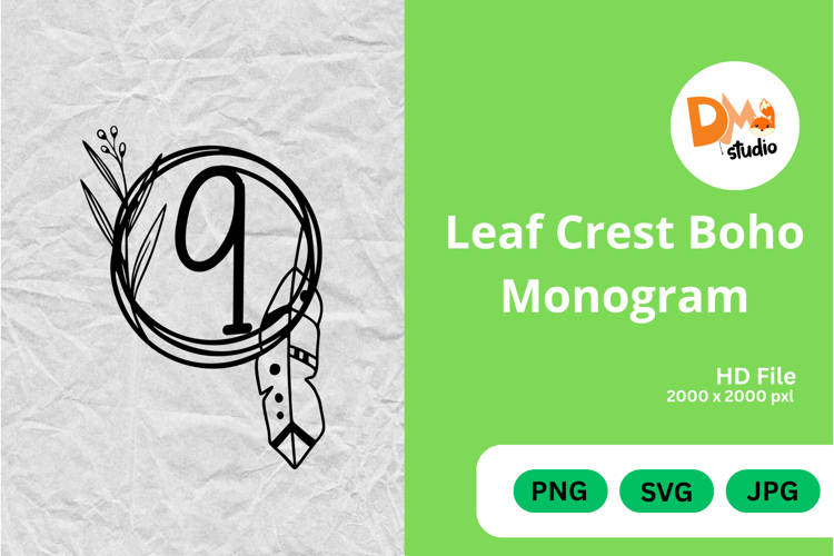 Leaf Monogram Svg Image 24