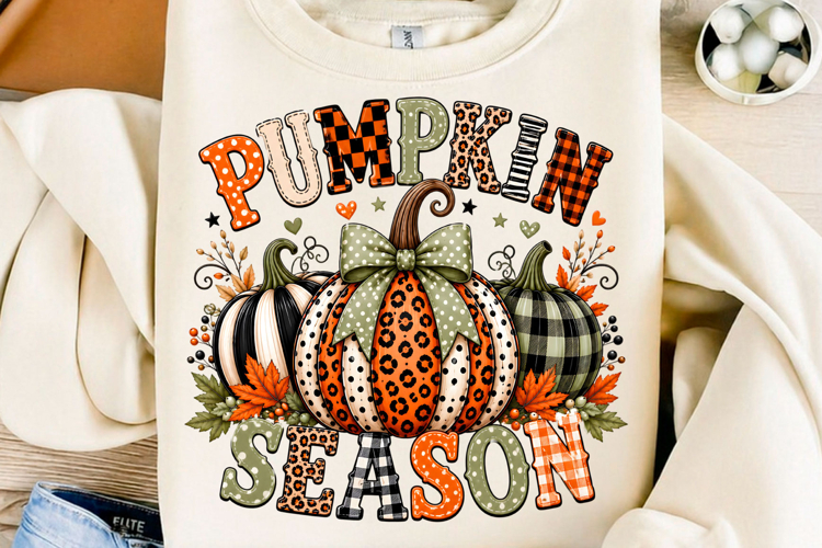 Pumpkin Season Leopard Bow PNG