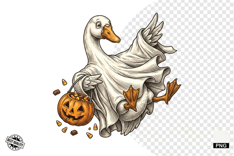 Halloween Ghost Goose PNG