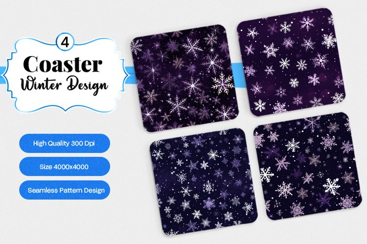 Square Coaster winter snow Sublimation example image 1