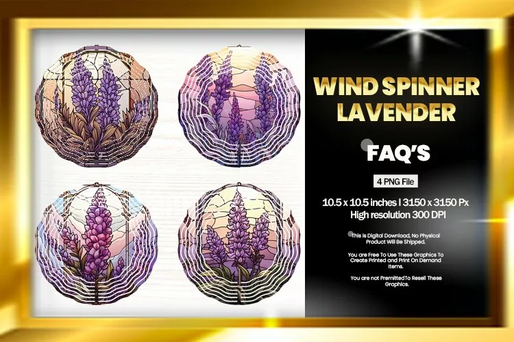 Lavender Wind Spinner Sublimation - 04 Variations