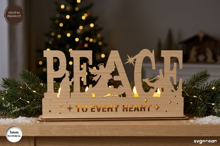 Nativity Peace Candle Holder Laser Cut | Glowforge | SVG