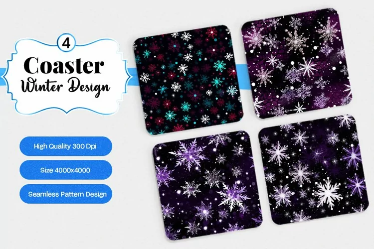 Square Coaster winter snow Sublimation