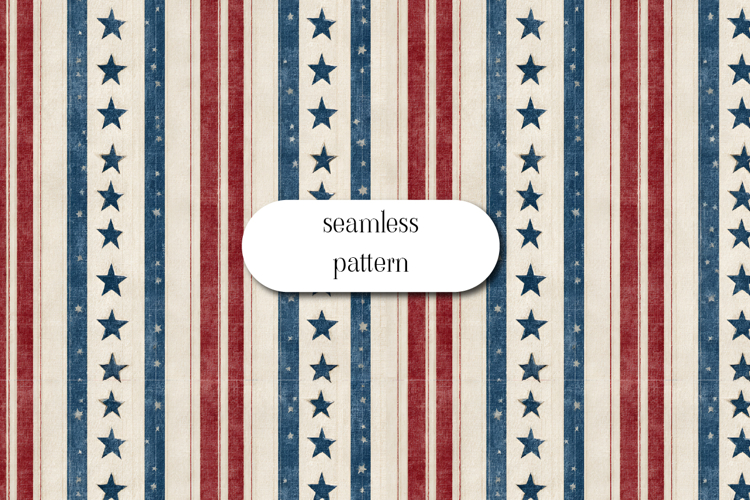 Vintage Patriotic Stripes Seamless Pattern Stars USA