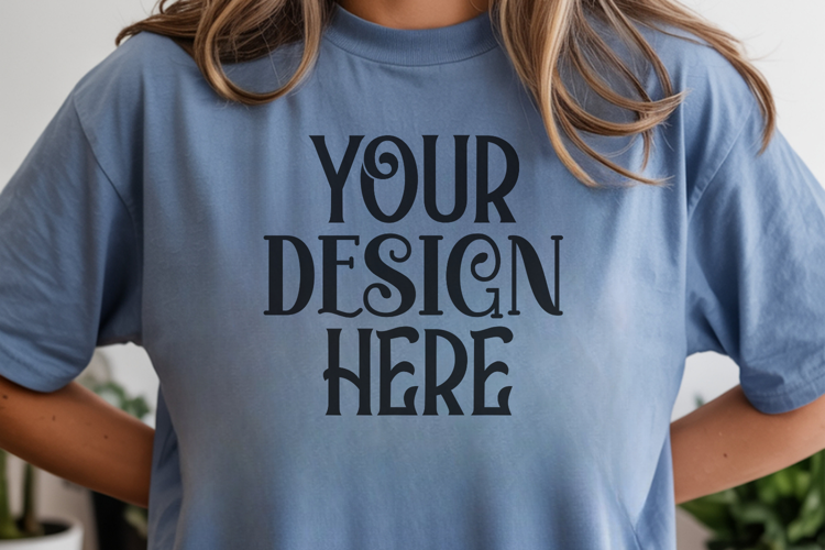 Blue Jean Comfort Colors 1717 Christmas Mockup, CC 1717