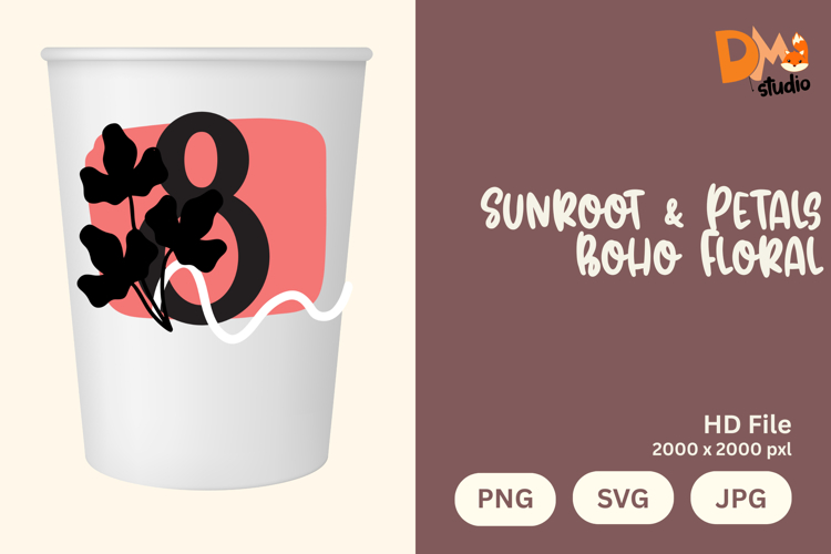 Sunroot   Petals Boho Floral Monogram