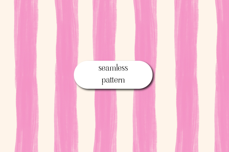 Seamless Pink Stripe Pattern Hand Painted Modern Lines