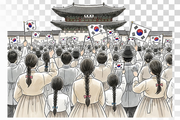 Historical Korean Independence Fighters Taegeukgi PNG