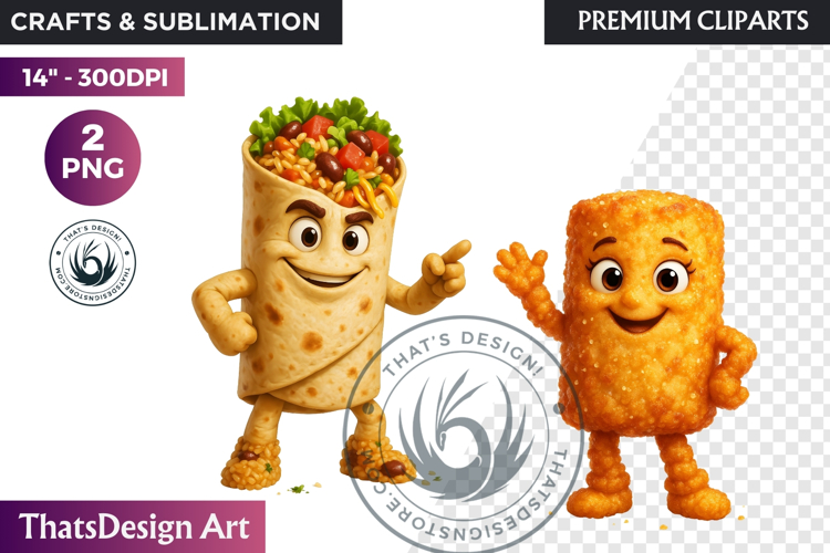 Fantasy Junk Food Characters RPG Clipart Sweets PNG Graphics