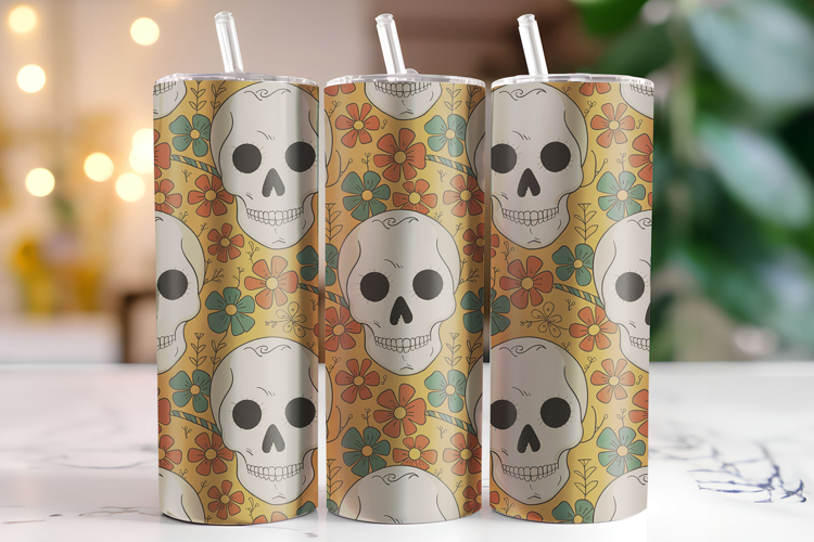Halloween Skull Tumbler Wrap | Sublimation | Tumblers