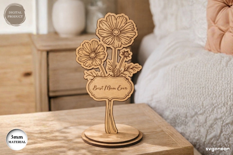 Standing Flower Cosmos Laser Cut | Glowforge | SVG