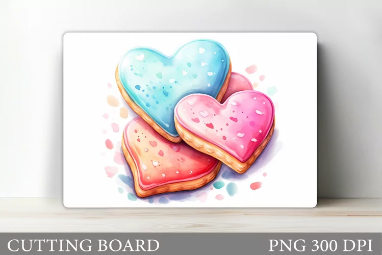 Cookies Cutting Board. Hearts Cookies Kitchen Cutting Board