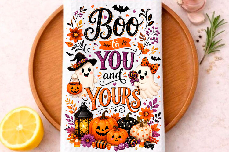 Halloween Kitchen Towel PNG, Funny Halloween PNG, example image 1
