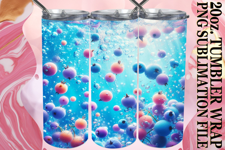 Vibrant dreams 20oz tumbler wrap, 3D Fruits