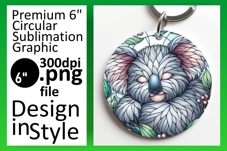 Artful Circle Design for Keychains , Animals