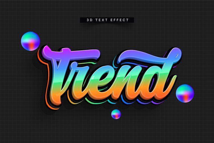 Editable Text Effect for Illustrator. Vector Graphic styles example image 1
