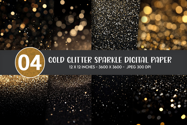 Gold Glitter Sparkle Digital Paper