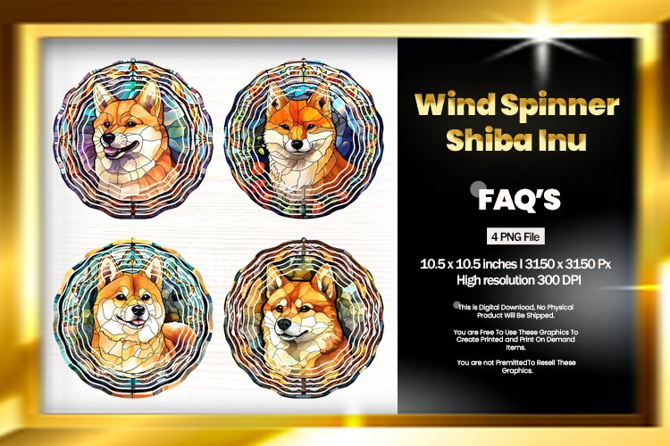 Shiba Inu Wind Spinner Sublimation - 04 Variation example image 1