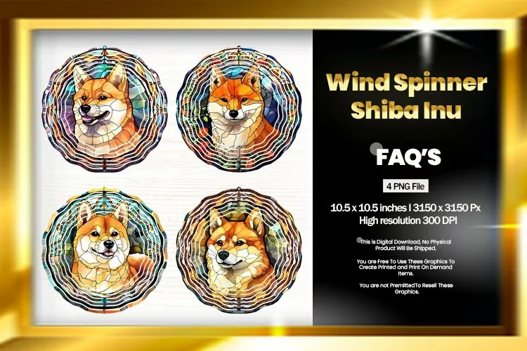 Shiba Inu Wind Spinner Sublimation - 04 Variation