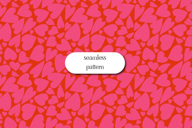 Seamless Red Hearts Pattern on Pink | Bold Valentine Pattern
