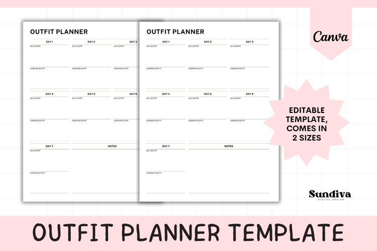 Outfit Planner Editable Template 1