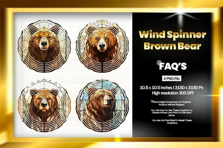Brown Bear Wind Spinner Sublimation - 04 Variations