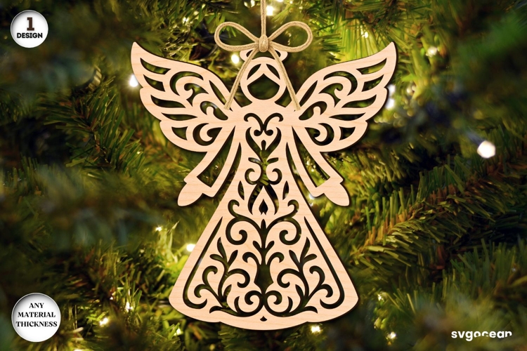 Christmas Angel Ornament Laser Cut | Glowforge | SVG