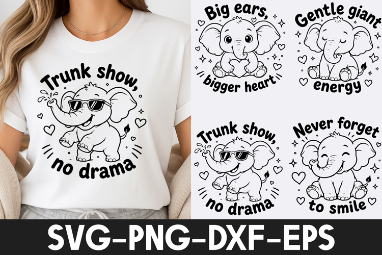 Cute Elephant SVGs Image 2