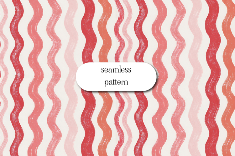 Pink Wavy Stripe Seamless Pattern Digital Paper Background