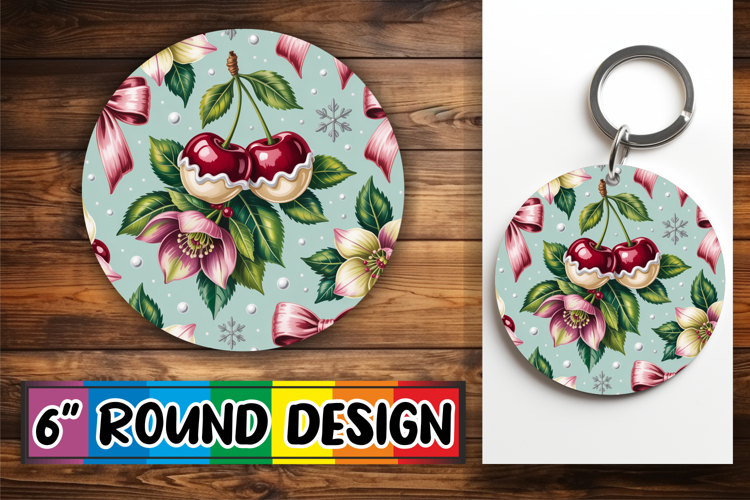 Whimsical Keychain Round Style, Christmas