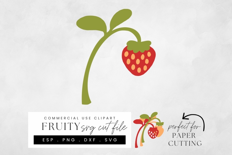 Strawberry SVG Cut File, Layered Fruit Papercraft Design