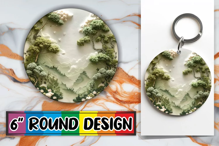 Springtime Beauty Sublimation Circle Kaychain Design Print