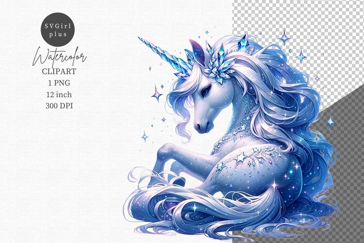 Mermaid clipart, Fantasy clipart, Watercolor clipart example image 1