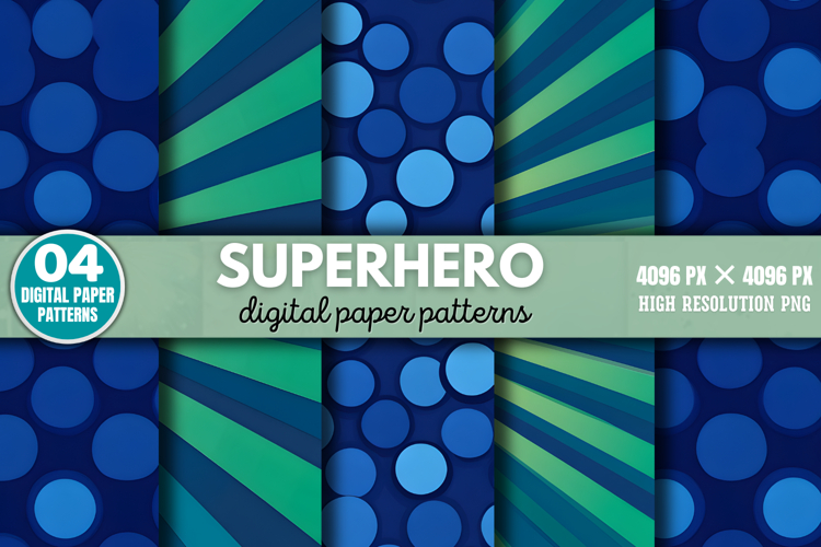 Superhero Digital Paper Background PNG