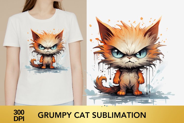 Sarcastic Dark Orange Grumpy Cat, Grumpy Cat sublimation