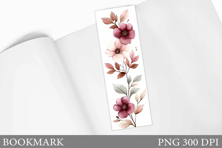 Floral Bookmark Design. Flowers Bookmark Sublimation