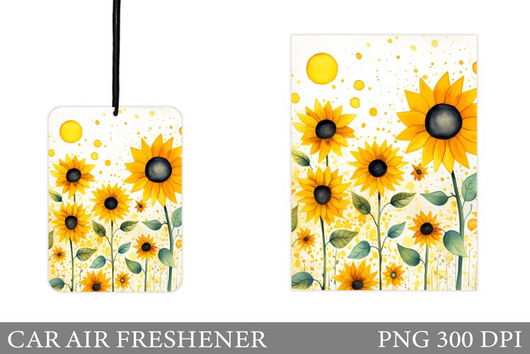 Sunflowers Car Air Freshener. Car Air Freshener Sublimation