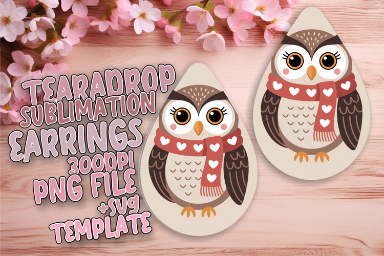 Trendy Teardrop Earrings Design PNG for Crafting , Valenines