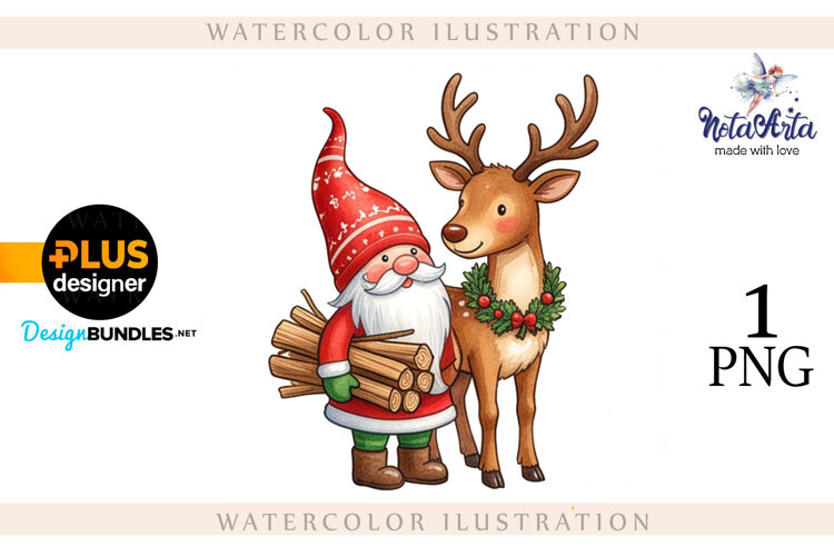 Christmas Gnome Santa with Reindeer example image 1