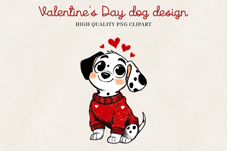 Valentine’s Day Cute Dog Clipart | Love Puppy PNG