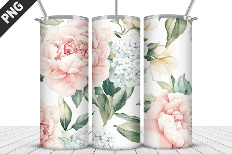 Flowers Tumbler Wrap | Sublimation Design | Tumbler PNG