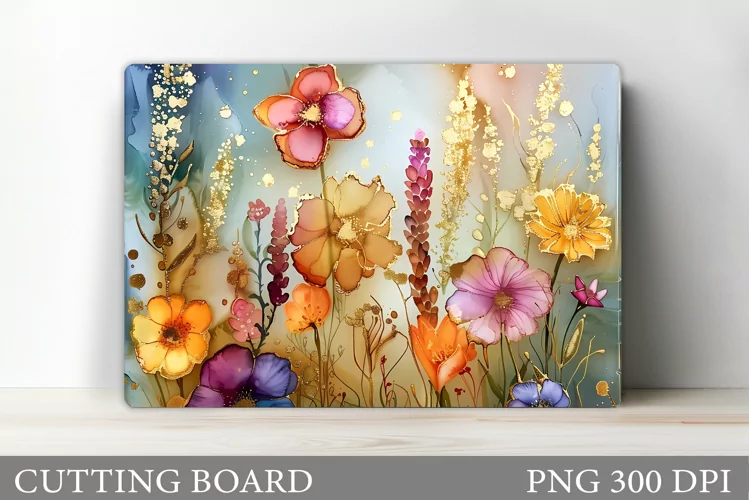 Flowers Cutting Board Design. Flowers Sublimation