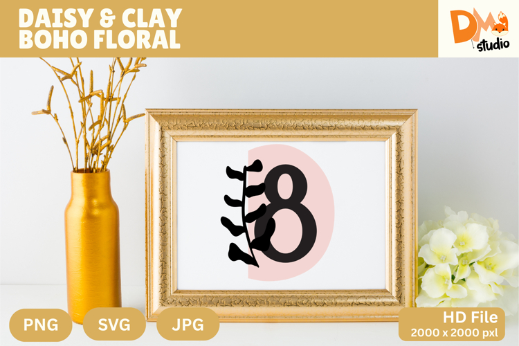 Daisy   Clay Boho Floral Monogram
